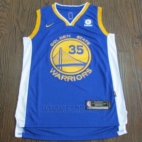 Camiseta Golden State Warriors Kevin Durant #35 2017-18 Azul